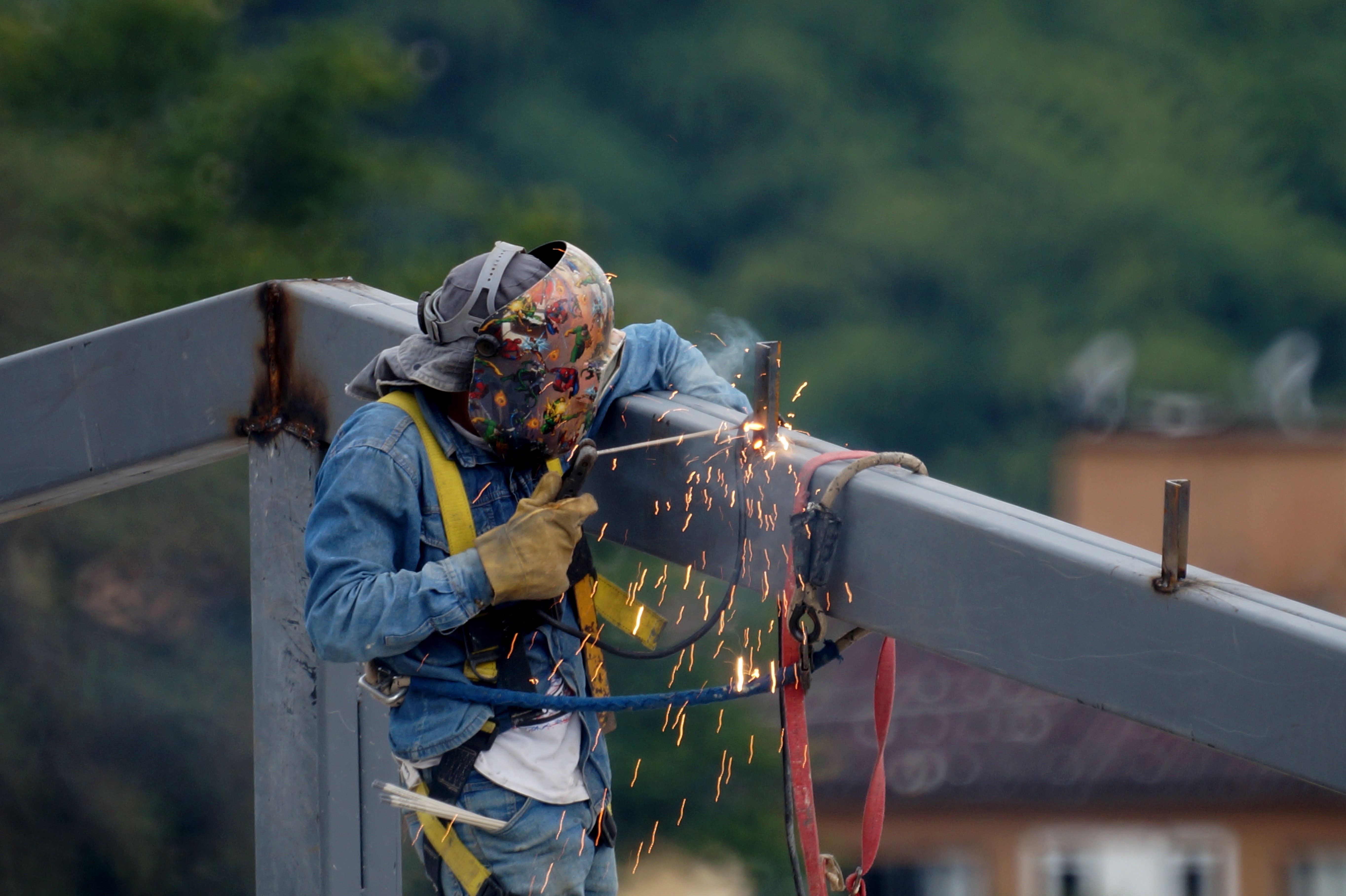 seguridad, trabajador, construcción