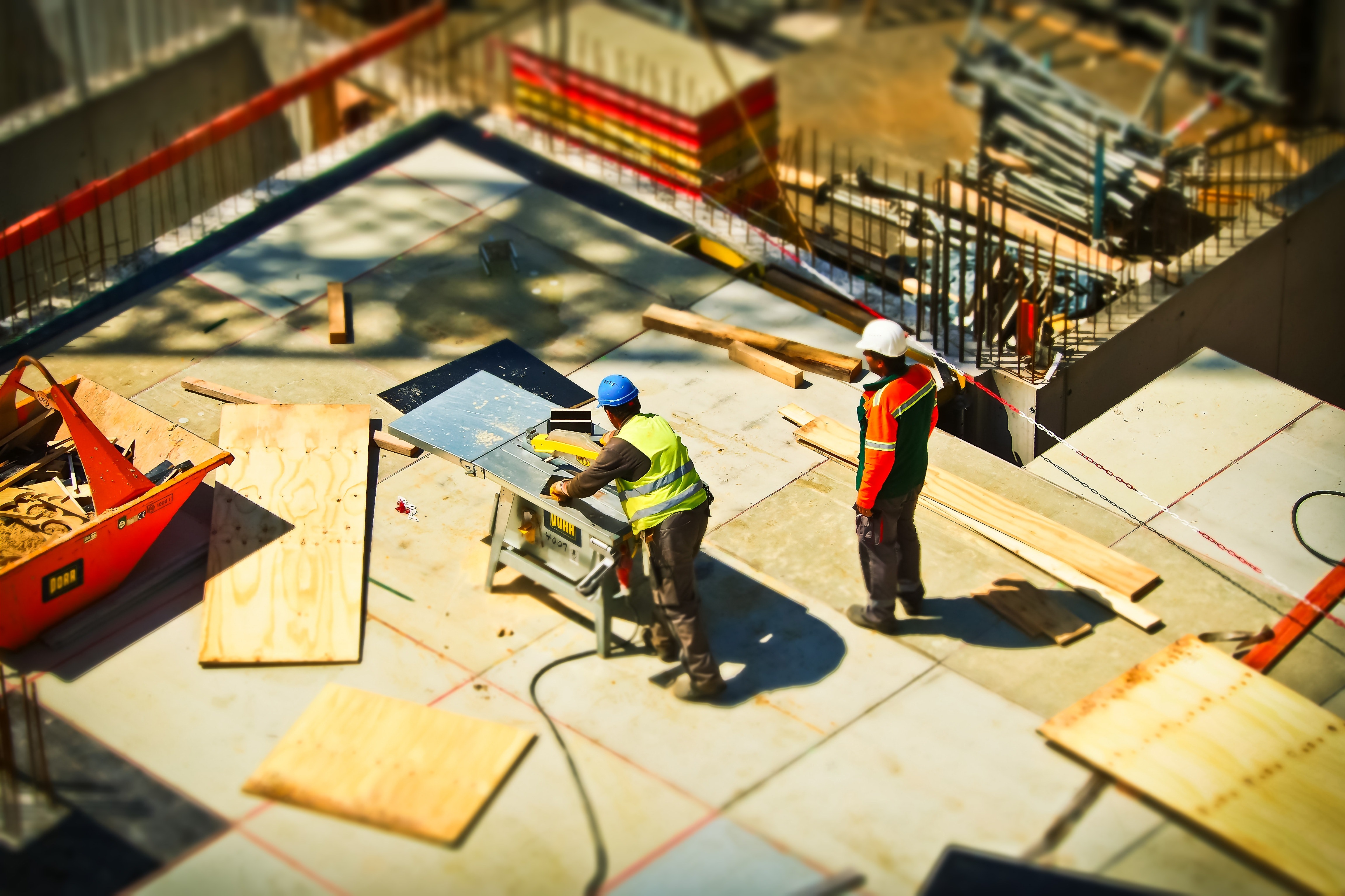 trabajadores, construcción 